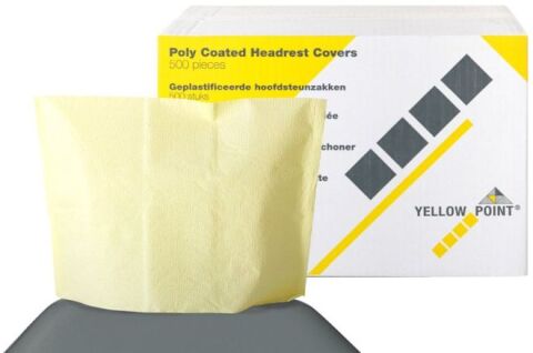 Návleky na opěrku hlavy 25 x 33 cm, žluté