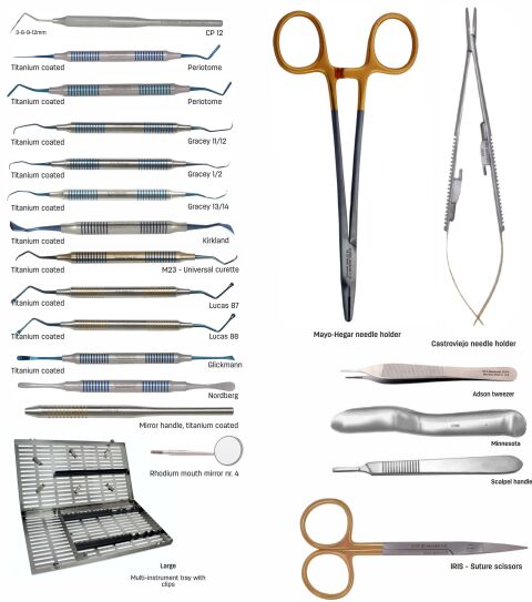 Set perio chirurgický 20 nástrojů + kazeta