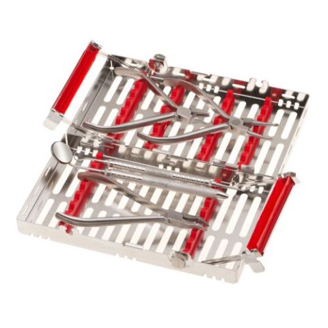 IMS Cassette 2-tier Ortho 14 Instruments, red