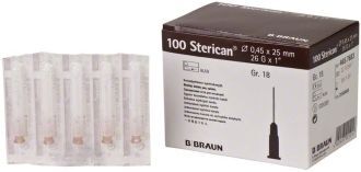 Braun Sterican - jehly 0,45x25mm hnědé, 100ks