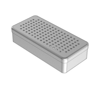 Perforovaný hliníkový box 21x10x5cm