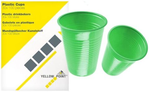 YELLOW POINT plastové kelímky zelené,150ml-100ks