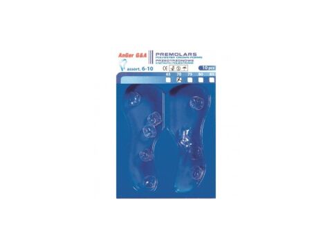 Korunky transparentní premolárové 10ks