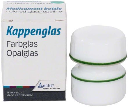 Lahvička na léky z opálového skla, zelená