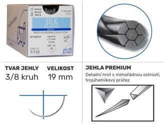 Silk UP4/0 DS19, 12ks