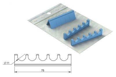 Silikonový držák pro 5 nástrojů, modrý