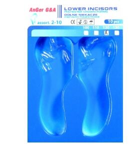 Korunky transparentní incisální dolní 10ks vel.110