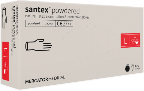Vyšetřovací rukavice latexové santex L