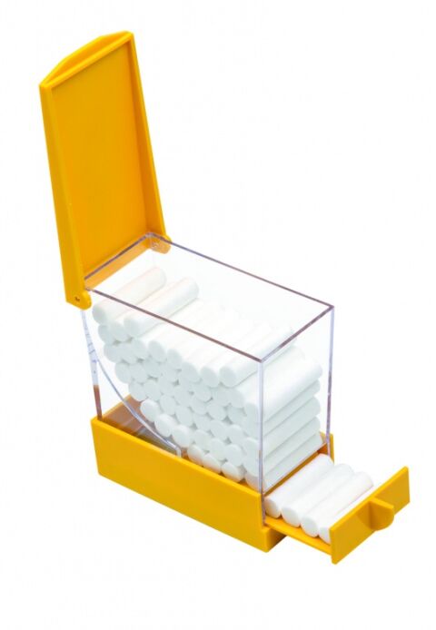 Zásobník na vatové válečky, žlutý
