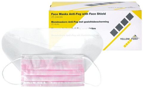 Ústenky na gumičku se štítem Anti-Fog, růžové