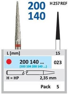 HORICO tvrdokovová fréza - kónus zaoblený 2,3mm