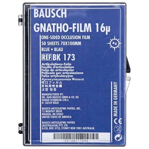 Gnatho-Film artikulační fólie 16µ 70x100mm modrá