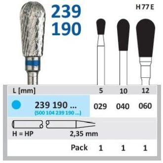 HORICO tvrdokovová fréza - hruška 2,9mm