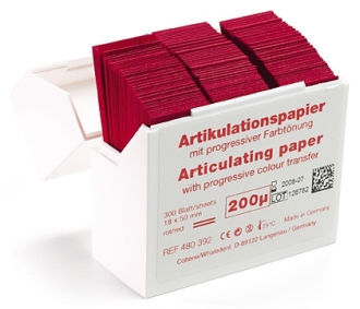 Hanel artikulační papír I-200µ červený 300ks