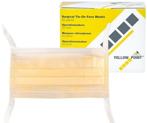YELLOW POINT ochranné roušky se zavazováním, žluté