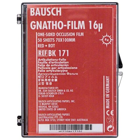 Gnatho-Film artikulační fólie 16µ 70x100mm červená