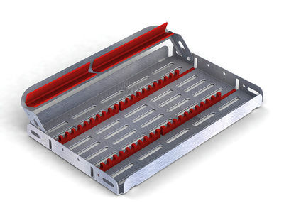 Nerezová kazeta EASY TRAY 28x18x2,5cm, červená