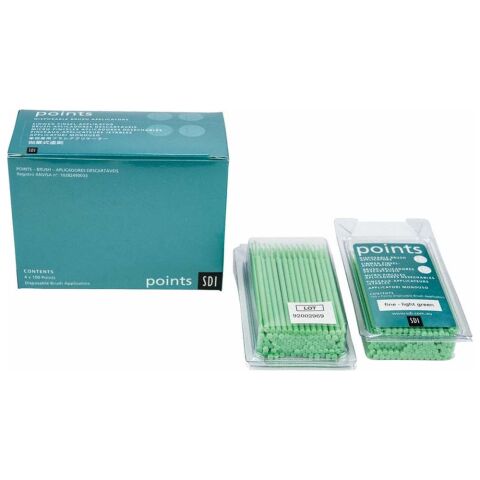 Points - aplikátory, 100ks jemné světle zelené