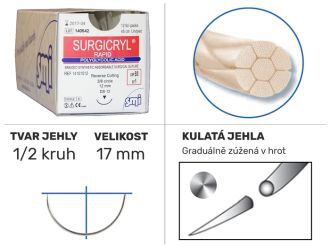 Surgicryl Rapid UP4/0 HS17, 12ks