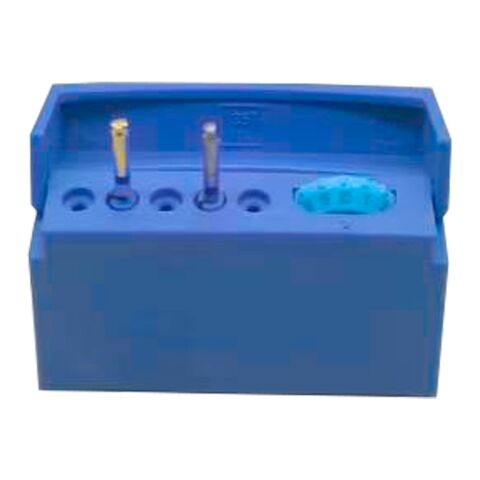 Endodontický blok s paměťovým držákem 5 děr Blue