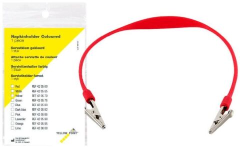 Držák ochranných roušek (bryndáků), červený