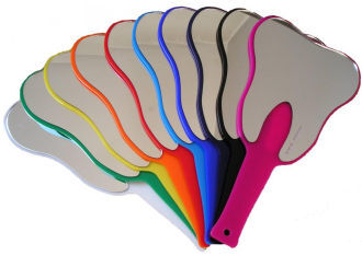 Zrcátko ve tvaru zubu, zelené