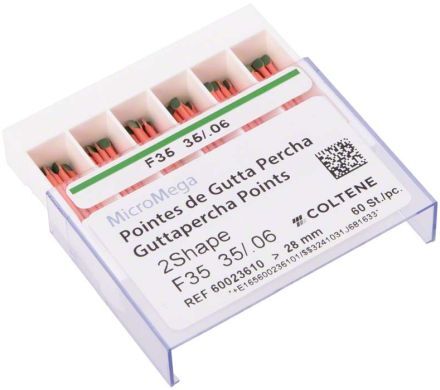 Guttaperčové čepy 2Shape F35, 60ks