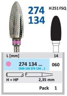 HORICO tvrdokovová fréza - vajíčko 6,0mm