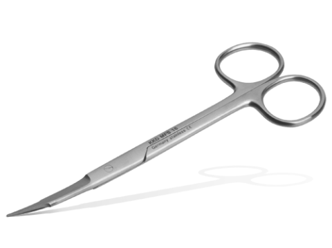 Nůžky na tkáně a chirurgii zahnuté, zoubkované