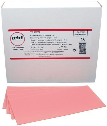 Tribos H base plate hard wax gingiva 1,5 mm