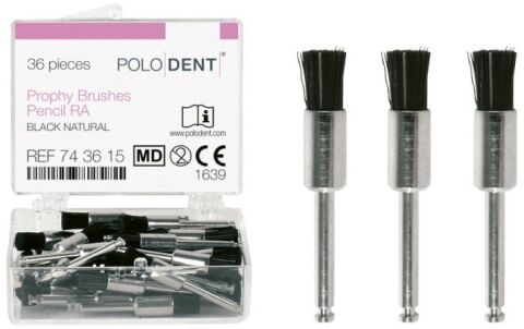 POLODENT Prophy Brushes Pencil přírodní černé