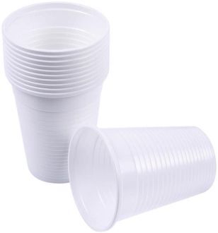 Kelímky plastové 160ml, bílé 100ks
