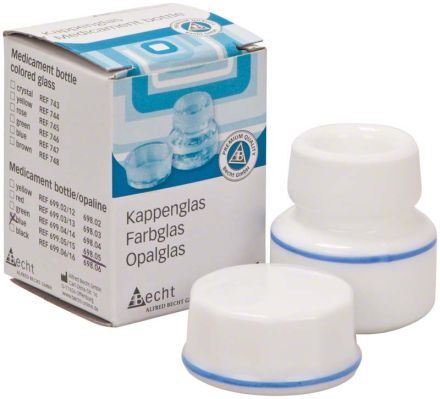 Lahvička na léky z opálového skla, modrá