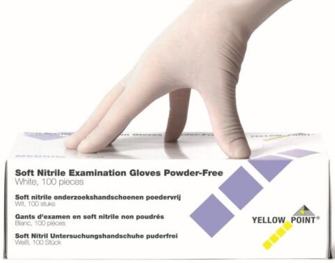 YELLOW POINT Rukavice Soft Nitrile bílé L doprodej