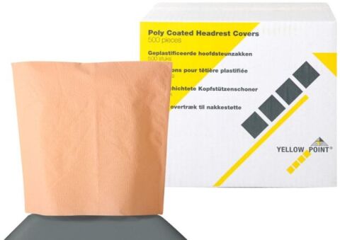 Návleky na opěrku hlavy 25 x 25 cm, broskvové