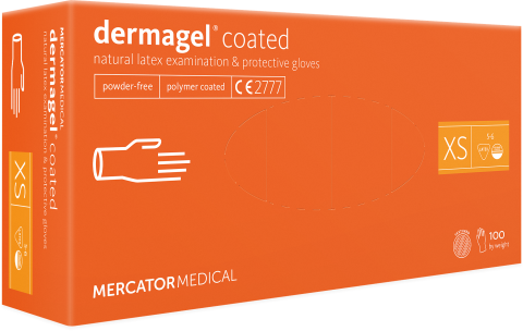 Vyšetřovací rukavice latexové dermagel XS