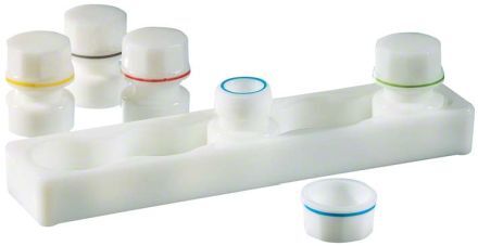 Nerezový stojan na lahvičky z opálového skla