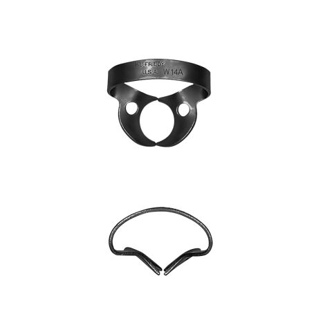 Rubber Dam spona W14A molar bez křidélek, Black