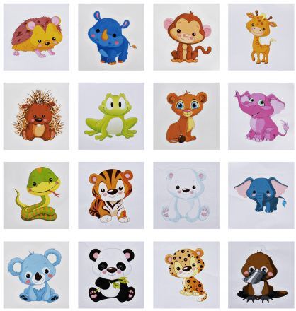 Nálepky zvířátka, 100ks