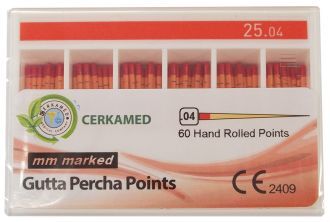 Guttaperčové čepy Cerkamed .04 s měřítkem ISO 55
