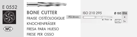 Kostní fréza FG 26mm, ISO 016
