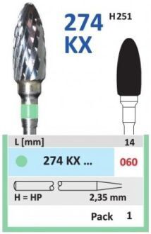 HORICO tvrdokovová fréza - vajíčko 6,0mm