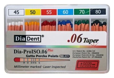 Guttaperčové čepy DiaDent 6% 045-080