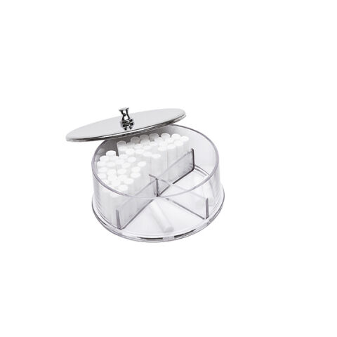 Nádobka na vatové válečky s přihrádkami