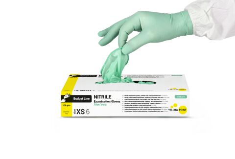 YELLOW POINT rukavice nitril ALOE VERA mint