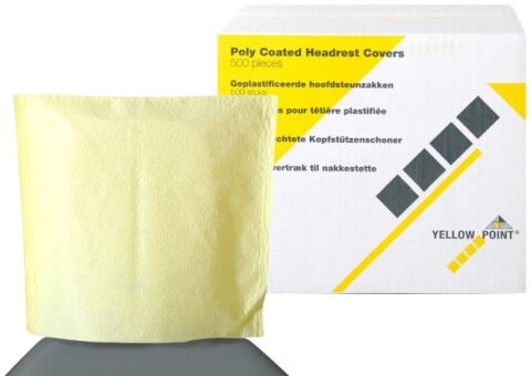 Návleky na opěrku hlavy 25 x 25 cm, žluté