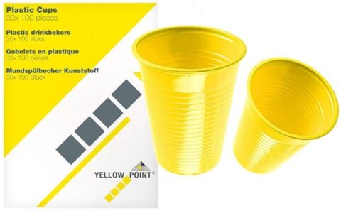 YELLOW POINT plastové kelímky žluté,150ml-100ks