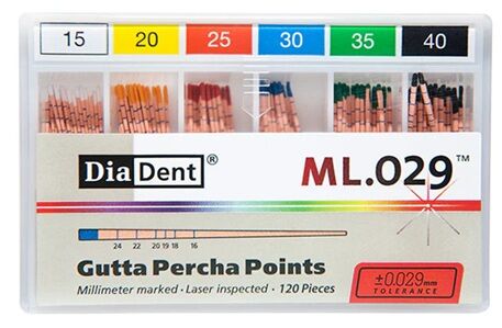 Guttaperčové čepy DiaDent 2% 015-040
