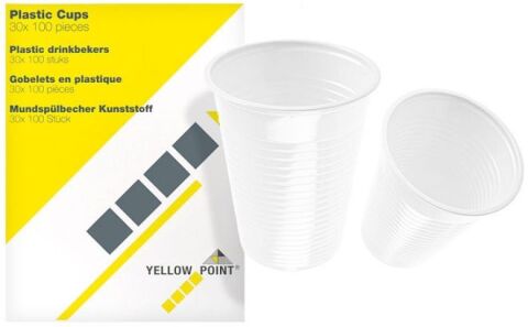 YELLOW POINT plastové kelímky bílé, 150ml - 100ks