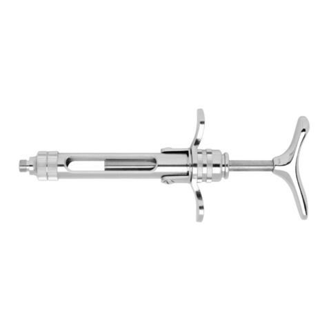 Stříkačka karpul.1.8ml chrom metr.závit bez aspir.